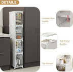 5-Tier Tall Narrow Storage Cabinet, Slim Bathroom Storage Cabinet - Image 4
