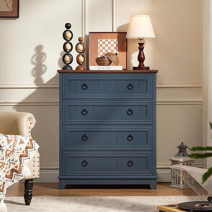 Joaxswe Farmhouse 4 Drawer Dresser - Image 8