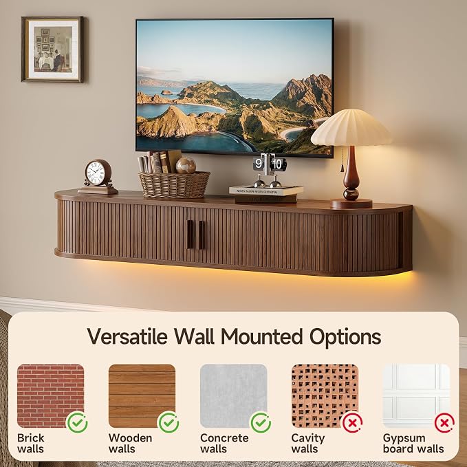 55" Floating TV Stand with Power Outlet - Image 5
