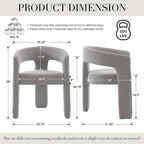 Modern Chenille Dining Chairs Set of 6, Upholstered Barrel Chairs - Image 2