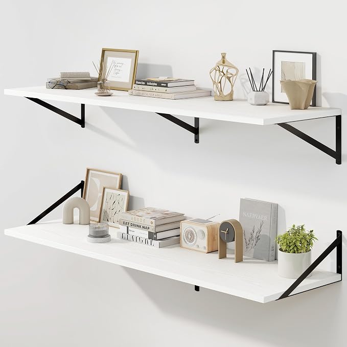 Fun Memories Floating Shelves for Wall, 12 Inch Deep Floating Shelves Set of 2 by FunMemories