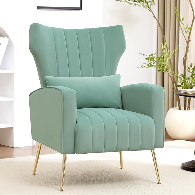 Modern Accent Chair Upholstered Living Room Chair, High Back Arm Chair by YUUIJOAA