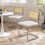 Zesthouse Natural Rattan Dining Chairs Set of 4, Modern Kitchen Chairs - Image 7