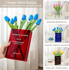 Puransen Red Book-Shaped Vase for Flowers - Image 3