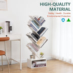 Yoobure Tree Bookshelf, 6 Tier Small Book Shelf Retro Floor Standing Bookcase - Image 7