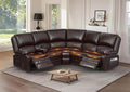 Yolsali Home Theater Seating Reclining Sectional Sofa, 5 Seats Soft Leather by SavortheHappyMoments