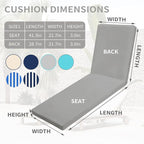 Outdoor Chaise Lounge Cushions for Patio, Waterproof Replacement Seat Cushions - Image 5