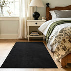3x5 Black Solid Area Rug Washable Non-Slip Soft Thin - Image 4