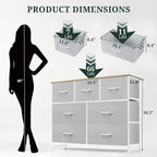 7-Drawer Dresser for Bedroom, Anti-Tip Wide Storage Organizer Fabric Chest of - Image 3