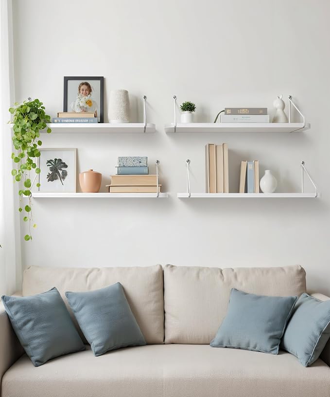 Afuly White Floating Shelves, 24 inch Long Shelves - Image 5