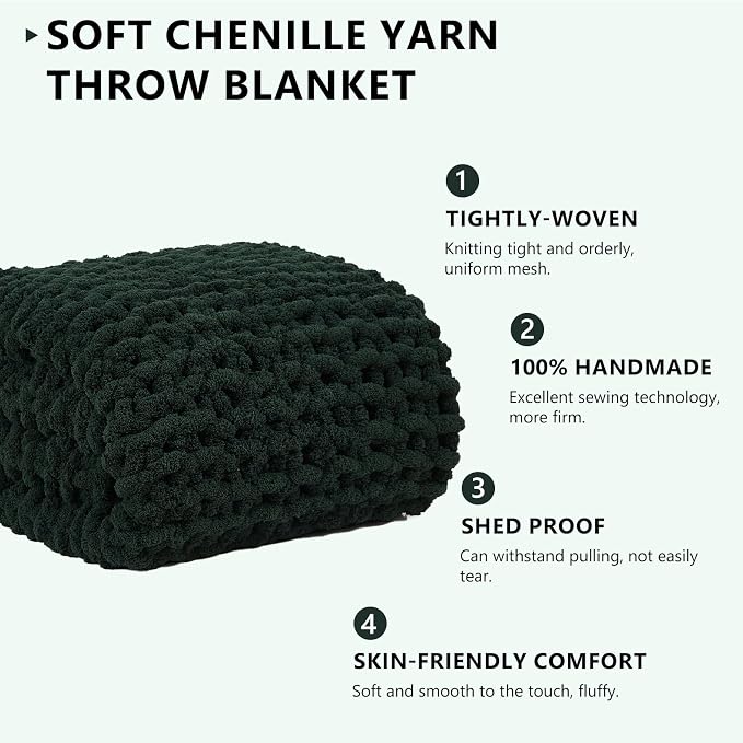 L'AGRATY Chunky Knit Throw Blanket - Image 4