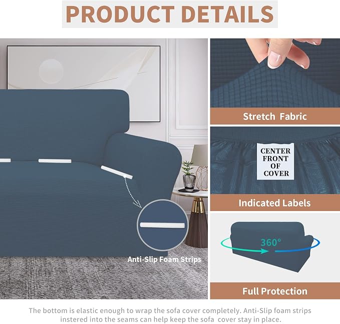 Easy-Going 100% Waterproof Couch Cover, 3 Cushion Oversized Sofa Cover | - Image 4