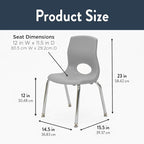 Children’s Factory MyPosture Plus 12" Chair, 2 Pack, Stackable Ergonomic - Image 2