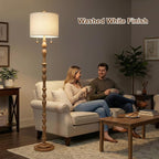 Scenekoy 65.5 Natural Real Wood Floor Lamp - Image 4