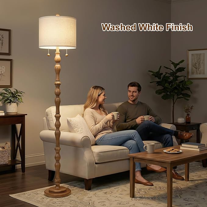 Scenekoy 65.5 Natural Real Wood Floor Lamp - Image 4