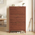 YOMILUVE Shoe Cabinet Storage for Entryway, Fluted Shoe Cabinet - Image 9