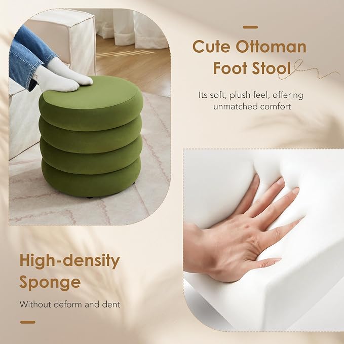 Flouki 19.5" Storage Ottoman Round, Vanity Stools - Image 8
