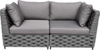 TWT Dark Gray 5-Piece Modular Outdoor Sofa, 5-Seater Free Combination Sectional - Image 5