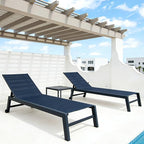 PURPLE LEAF Patio Chaise Lounge Set 2 Pieces Textilene Pool Lounge Chairs by PURPLELEAF