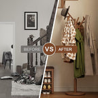 Muwuele Coat Rack, Solid Wood Coat Rack Freestanding - Image 8