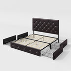 Allewie Upholstered Queen Size Platform Bed Frame - Image 9