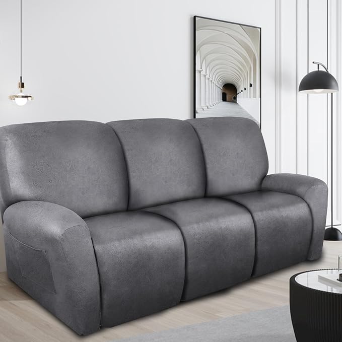 ANARACHON Recliner Couch Cover Leather Look Recliner Sofa Covers - Image 2