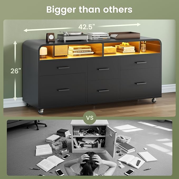 SEDETA 6 Drawer File Cabinet - Image 6