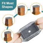 24 Pcs Chair Leg Floor Protectors Rectangle, Silicone Felt Furniture Leg Pads - Image 3