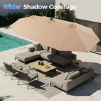 SUPERJARE 13ft Outdoor Patio Umbrella - Image 5