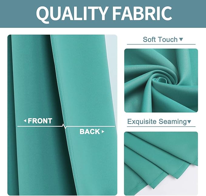 ChrisDowa Blackout Curtains for Bedroom and Living Room 54 Inches Long | 2 - Image 3