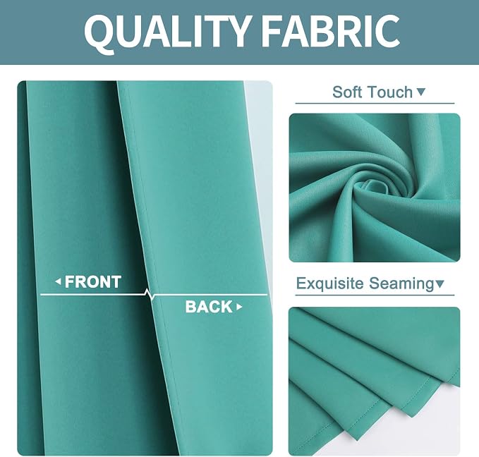 ChrisDowa Blackout Curtains for Bedroom and Living Room 63 Inches Long | 2 - Image 3