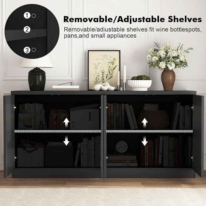 63'' Fluted TV Stand for TVs up to 75'', Modern Media Console - Image 6