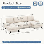 DUMOS Sectional Couches for Living Room, U Shaped Couch - Image 2
