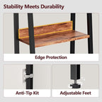 Furologee 6 Tier Ladder Shelf, Ladder Bookshelf - Image 4