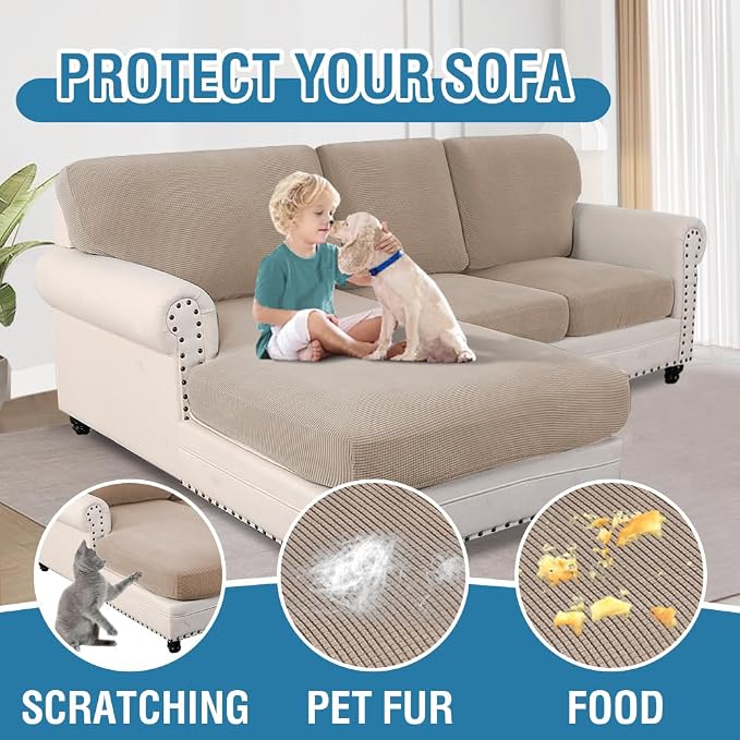 H.VERSAILTEX Sectional Couch Covers 6 Pieces Stretch Sofa Covers - Image 7