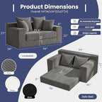 3-in-1 Convertible Sofa Bed, Boneless Loveseat Sleeper & Folding Couch Bed - Image 2