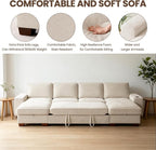 129" Convertible Sleeper Sofa Bed, L Shaped - Image 6