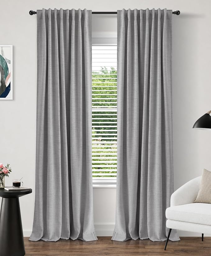 INOVADAY 100% Blackout Curtains 108 Inches Length 2 Panels Set, Back Tab/Rod by INOVADAY