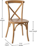 EMMA + OLIVER Light Brown X-Back Chair - Image 3