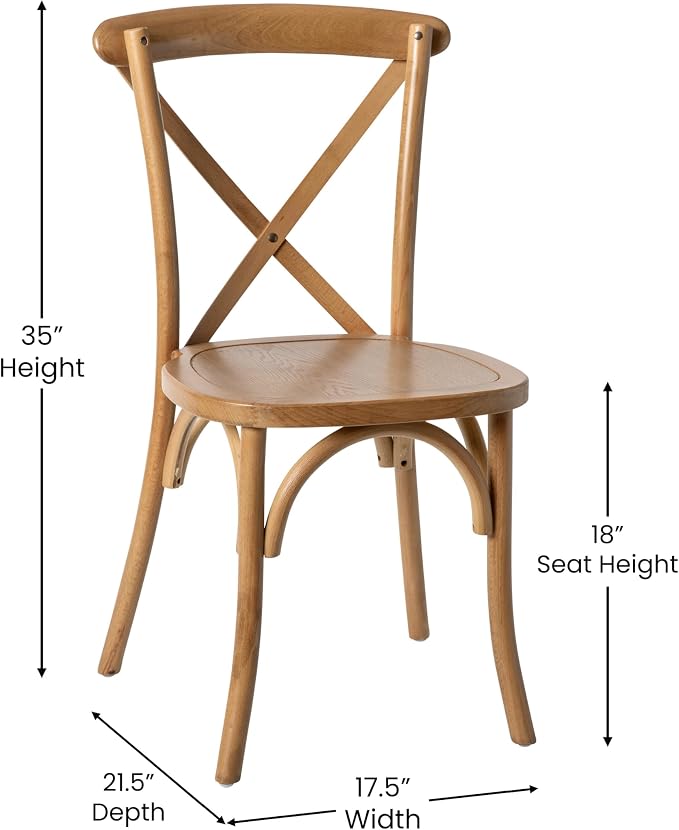 EMMA + OLIVER Light Brown X-Back Chair - Image 3