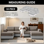 UNBBRRL 10 Pieces Stretch Sofa Cushion Covers - Image 2