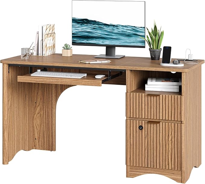 Bestier 55 Inch Wood Computer Desk by Bestier