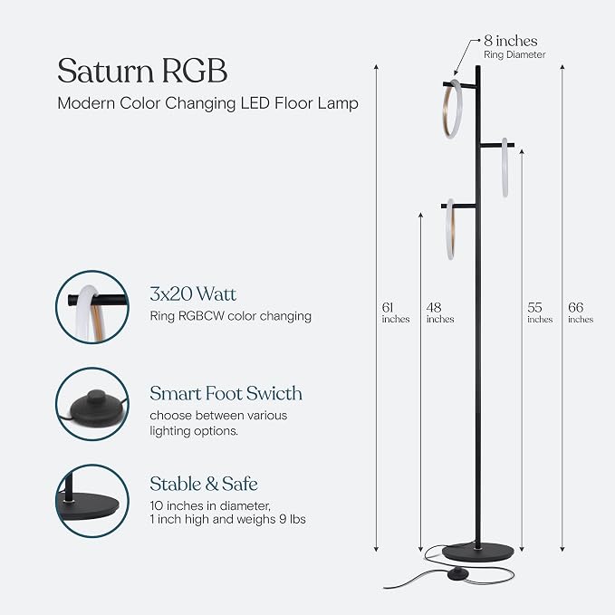Brightech Saturn Modern Color Changing Floor Lamp - Image 5