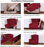 Turquoize Wingback Chair Covers 2 Piece Wing Chair Slipcover Stretch Slipcovers - Image 6