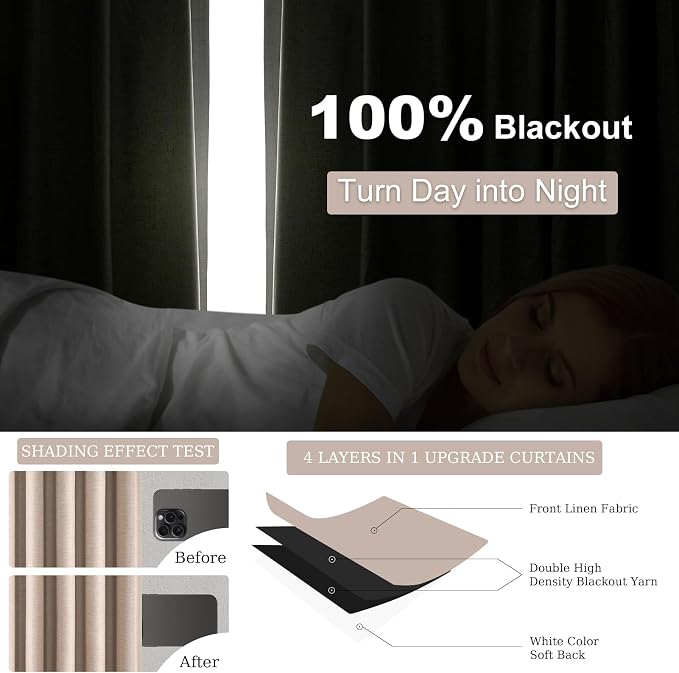 Topfinel Black Out Living Room Boho Curtains 78 Inch Long 2 Panels Set Room - Image 5