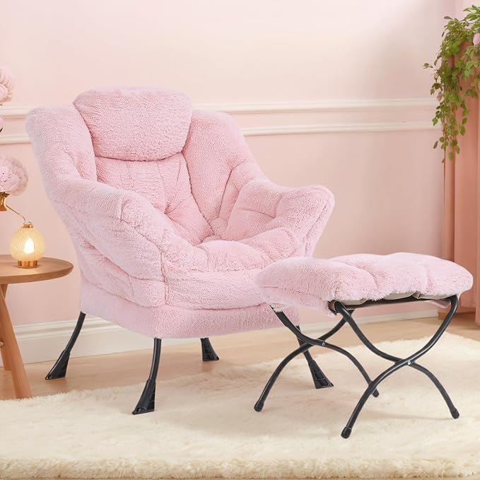 Tiita Lazy Chair with Ottoman, Comfy Leisure Sofa Armchair with Ottoman - Image 3