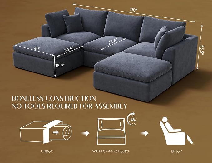 ohllob 110" Cloud Sectional Couches - Image 2