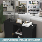 TaoHFE Black Buffet Cabinet, Modern Narrow Sideboard Buffet Cabinet Wooden Side - Image 4
