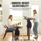 Veken 63 Inch Electric Standing Desk, Height Adjustable Sit Stand Up, Wood - Image 4