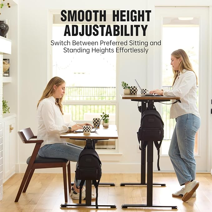 Veken 39.4" Small Electric Standing Desk, Height Adjustable Sit Stand Up - Image 4